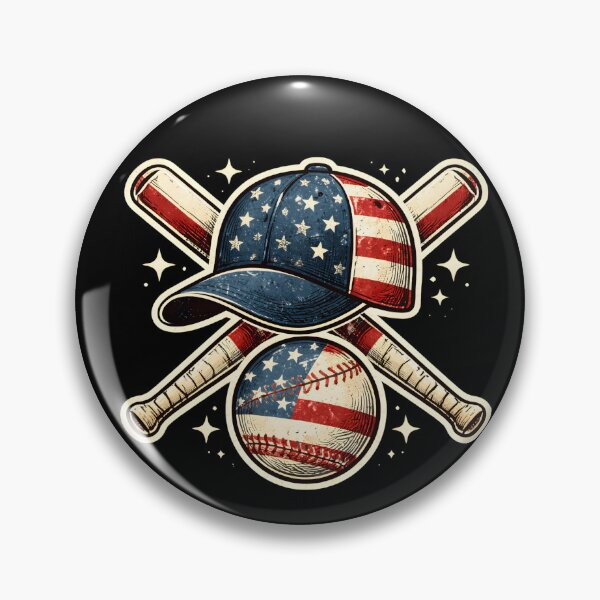 Item preview, Baseball American Flag Lax Cap & Bat Sports 4th of July designed and sold by THREE LITTLE BEANS.