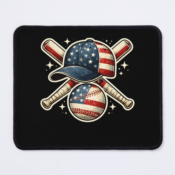 Item preview, Baseball American Flag Lax Cap & Bat Sports 4th of July designed and sold by THREE LITTLE BEANS.