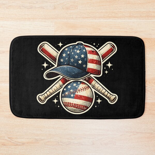 Item preview, Baseball American Flag Lax Cap & Bat Sports 4th of July designed and sold by THREE LITTLE BEANS.