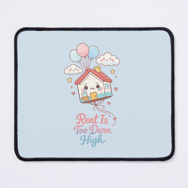 Item preview, Cute Floating House Balloon - Rent Is Too Darn High Kawaii Illustration | Cozy Pastel Aesthetic designed and sold by PopCulturePixel.