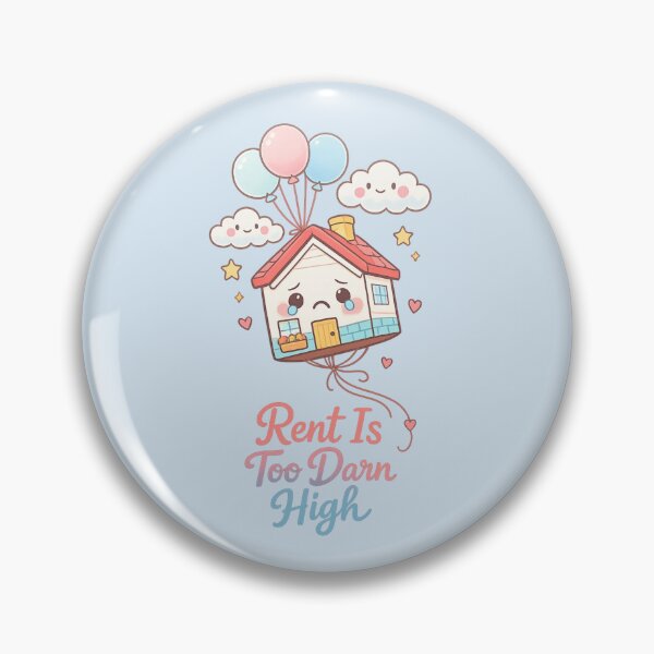 Item preview, Cute Floating House Balloon - Rent Is Too Darn High Kawaii Illustration | Cozy Pastel Aesthetic designed and sold by PopCulturePixel.
