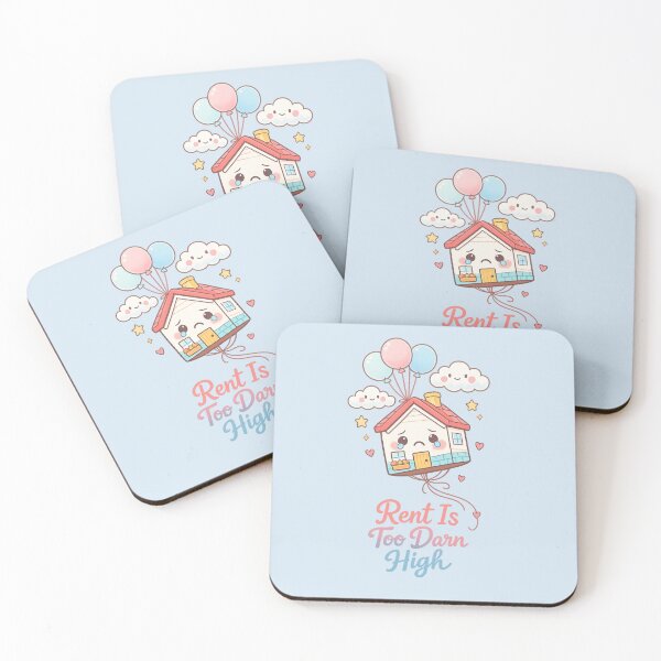 Item preview, Cute Floating House Balloon - Rent Is Too Darn High Kawaii Illustration | Cozy Pastel Aesthetic designed and sold by PopCulturePixel.