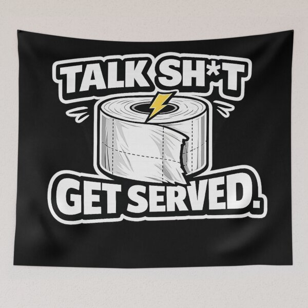 Item preview, TALK SH*T GET SERVED | Funny Toilet Paper Graphic T-Shirt | Bold Streetwear Humor designed and sold by Timeless Junction.