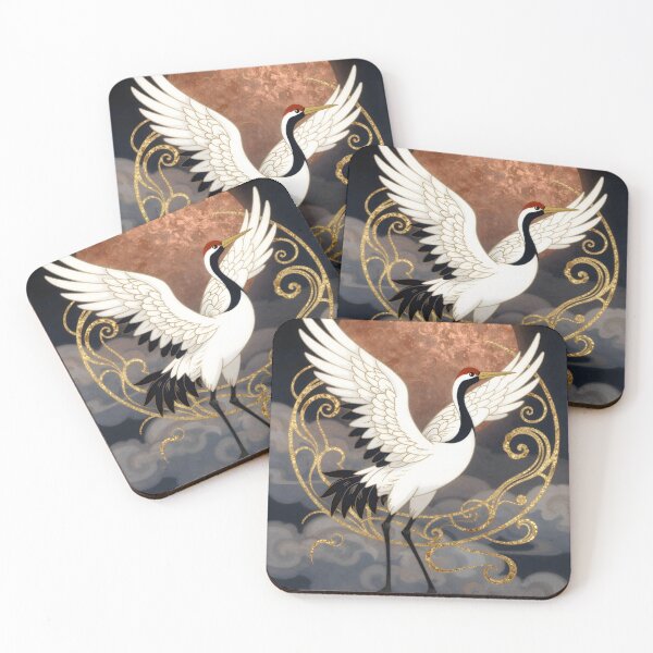 Item preview, Majestic Celestial Crane in Golden Art Nouveau designed and sold by NEOCHRONOS.