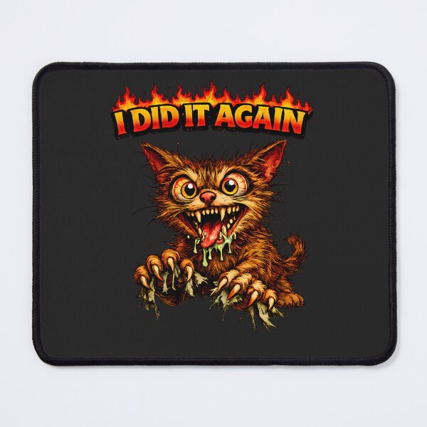 Item preview, I Did It Again Evil Cat Funny Dark Humor Meme Cartoon designed and sold by AuraloomAtelier.