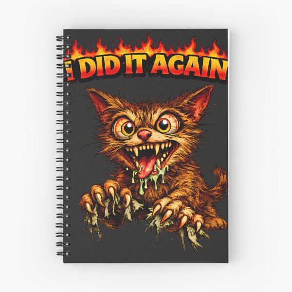 Item preview, I Did It Again Evil Cat Funny Dark Humor Meme Cartoon designed and sold by AuraloomAtelier.