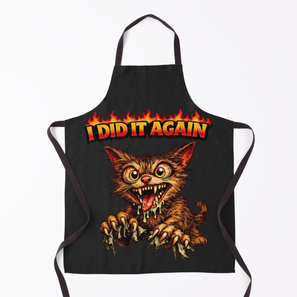 Item preview, I Did It Again Evil Cat Funny Dark Humor Meme Cartoon designed and sold by AuraloomAtelier.