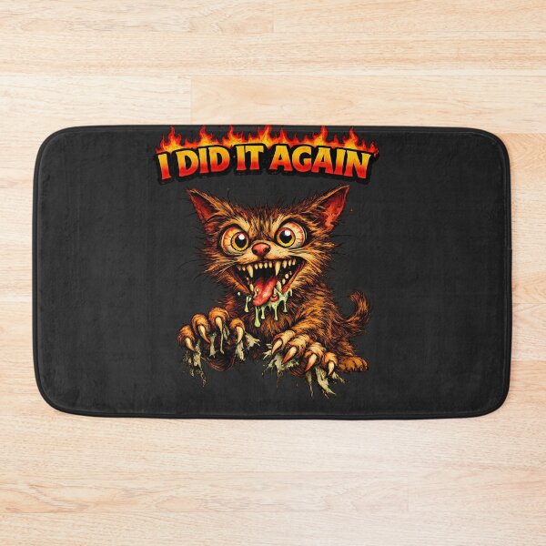 Item preview, I Did It Again Evil Cat Funny Dark Humor Meme Cartoon designed and sold by AuraloomAtelier.