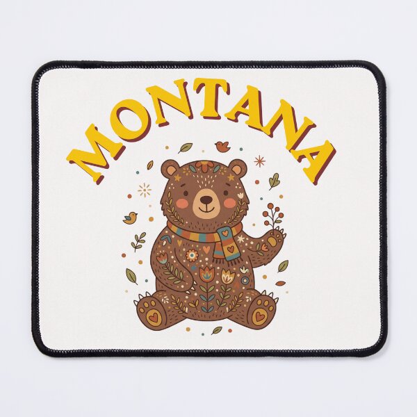 Item preview, Montana Folk Art Bear - Whimsical Vintage Wildlife Design designed and sold by PeerMstudio.