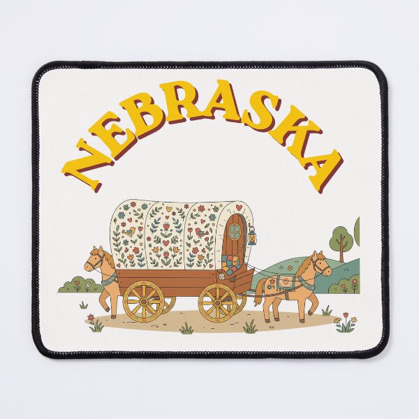 Item preview, Nebraska Pioneer Covered Wagon - Vintage Folk Art Design designed and sold by PeerMstudio.
