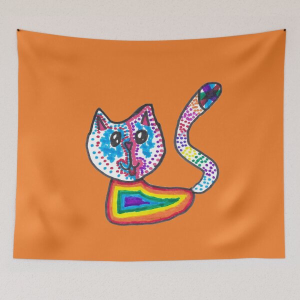 Item preview, Colorful Polka Dot Cat designed and sold by nimbfeja.
