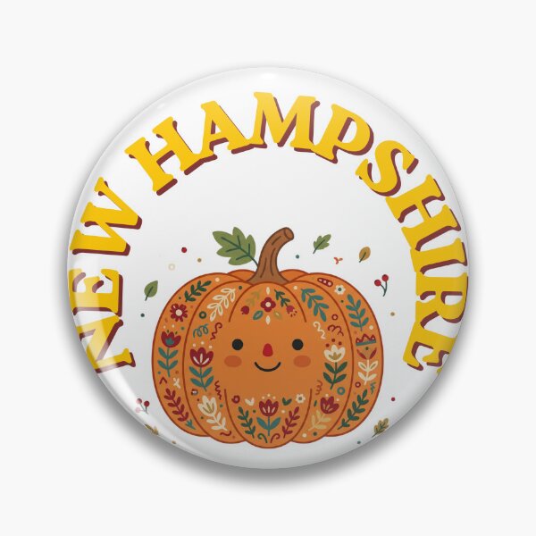 Item preview, New Hampshire Whimsical Fall Pumpkin - Folk Art Design designed and sold by PeerMstudio.