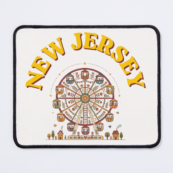 Item preview, New Jersey Boardwalk Ferris Wheel - Vintage Folk Art Design designed and sold by PeerMstudio.