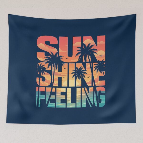 Item preview, Sun Shine Feeling Typography Design - Tropical Sunset Beach Aesthetic designed and sold by KymeraStudio25.
