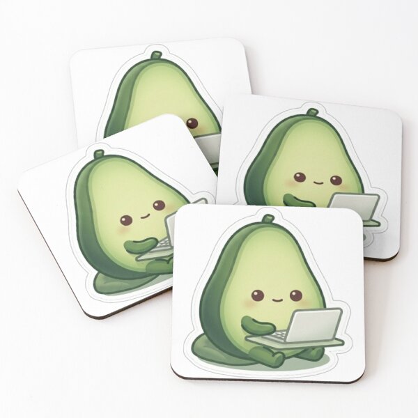 Item preview, Avocado Work Kawaii Sticker – Minimal Cute Productivity Aesthetic designed and sold by Dakochaaan.