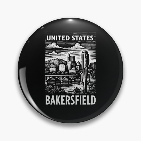 Item preview, Bakersfield USA Linocut Style  designed and sold by Thistle-TShop.