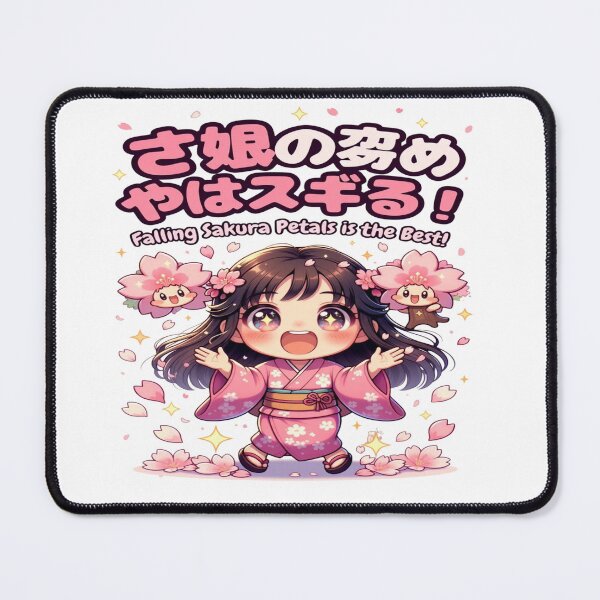 Item preview, Kawaii Sakura Girl Anime T-Shirt – Cute Japanese Cherry Blossom Kimono Design | Falling Sakura Petals Aesthetic Tee designed and sold by Sushikidsntod.