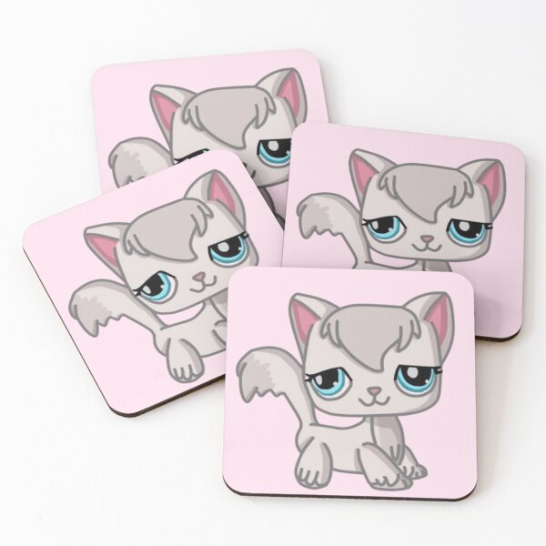 Item preview, littlest pet shop cartoon grey fluffy kitty designed and sold by trinketgal.