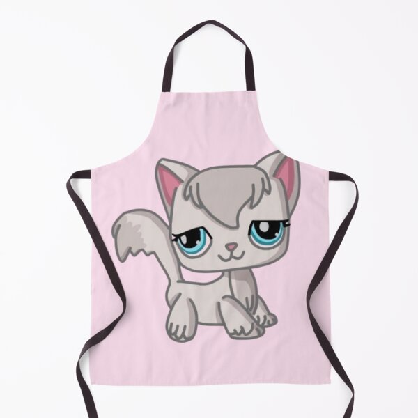 Item preview, littlest pet shop cartoon grey fluffy kitty designed and sold by trinketgal.