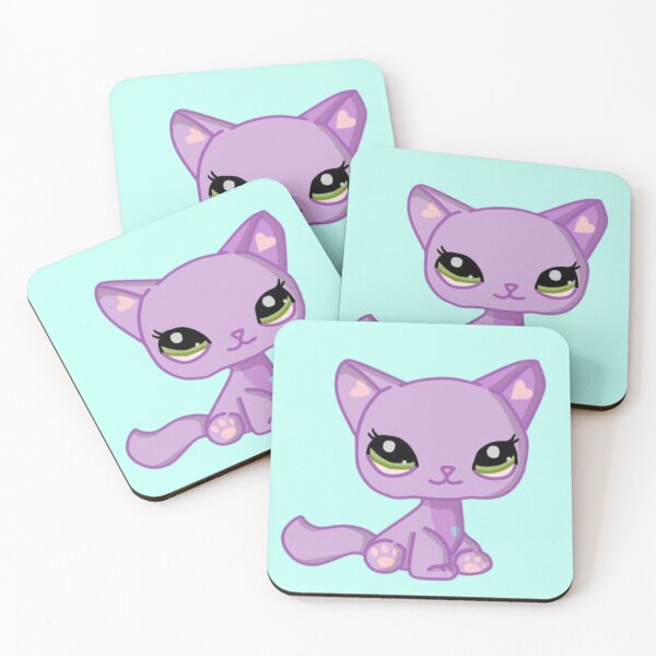 Item preview, littlest pet shop cartoon purple cat designed and sold by trinketgal.