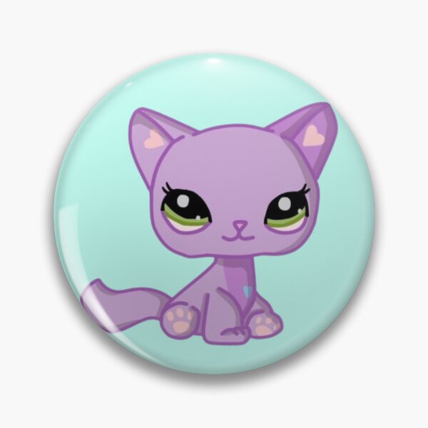 Item preview, littlest pet shop cartoon purple cat designed and sold by trinketgal.