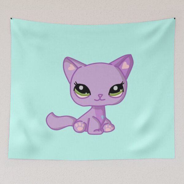 Item preview, littlest pet shop cartoon purple cat designed and sold by trinketgal.