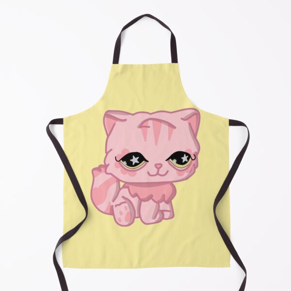 Item preview, littlest pet shop cartoon fluffy pink kitty designed and sold by trinketgal.