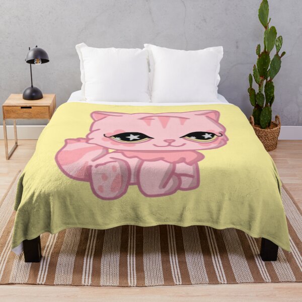 Item preview, littlest pet shop cartoon fluffy pink kitty designed and sold by trinketgal.
