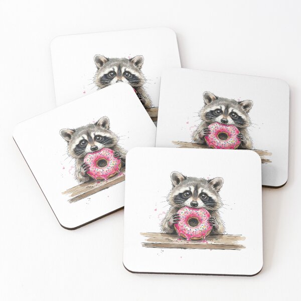 Item preview, Raccoon Eating Donut Sweet Sticker designed and sold by Mr. Pawsome.