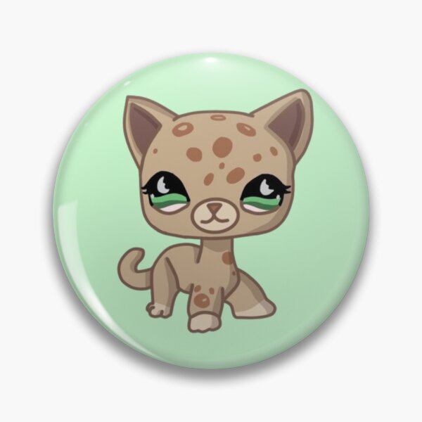 Item preview, littlest pet shop cartoon tan spotted kitty designed and sold by trinketgal.