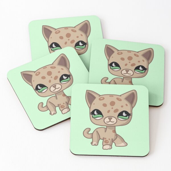 Item preview, littlest pet shop cartoon tan spotted kitty designed and sold by trinketgal.