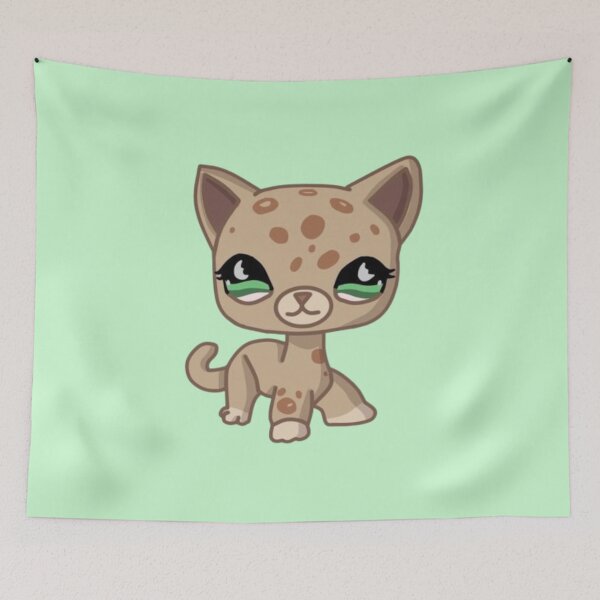 Item preview, littlest pet shop cartoon tan spotted kitty designed and sold by trinketgal.