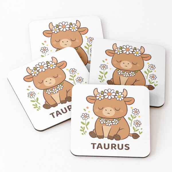 Item preview, Cute Taurus Zodiac Bull illustration designed and sold by MJ ART.