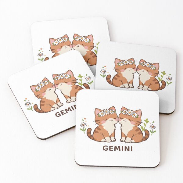 Item preview, Cute Gemini Zodiac Cats illustration designed and sold by MJ ART.