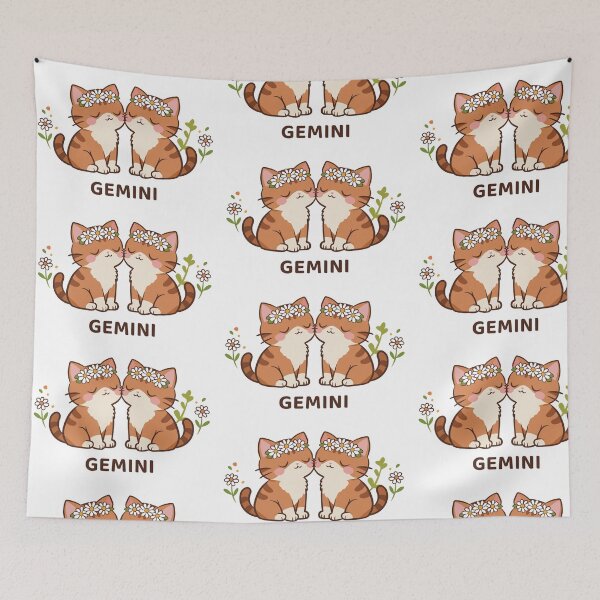 Item preview, Cute Gemini Zodiac Cats illustration designed and sold by MJ ART.