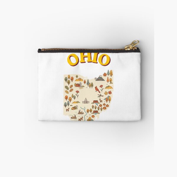 Item preview, Ohio State Map - Vintage Folk Art Illustrated Landscape designed and sold by PeerMstudio.