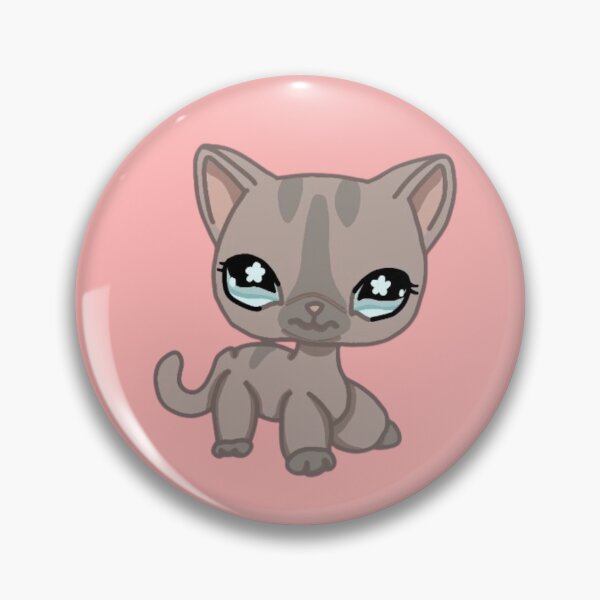 Item preview, littlest pet shop cartoon grey cat designed and sold by trinketgal.