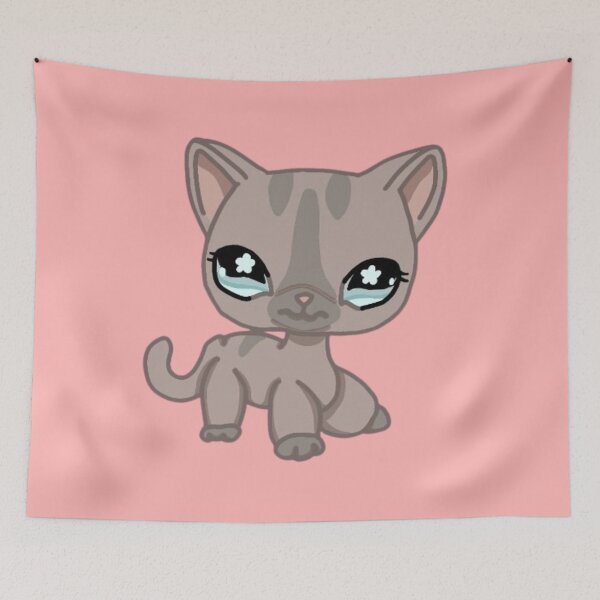Item preview, littlest pet shop cartoon grey cat designed and sold by trinketgal.