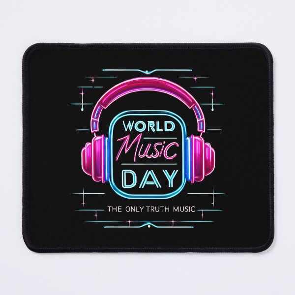 Item preview, Neon World Music – World Music Day Glow Design designed and sold by Art-Arcade6.