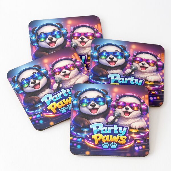 Item preview, Party Paws – Panda and Sheep DJs designed and sold by  ZenRave Designs.