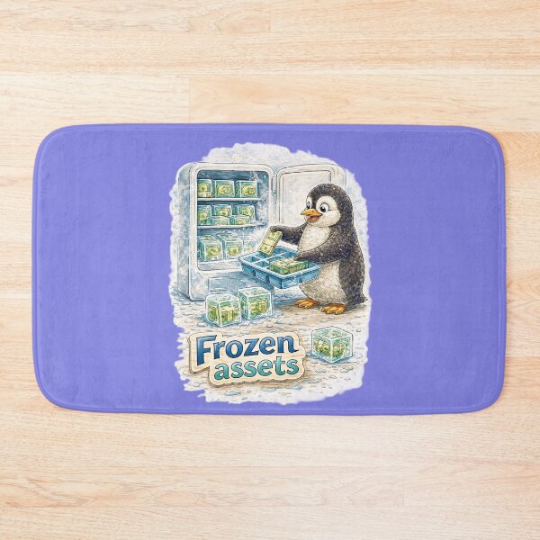 Item preview, Frozen Assets Penguin Sticker – Funny Ice Money Finance Art designed and sold by Felixuss.