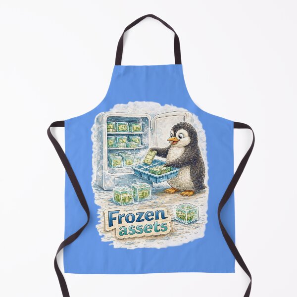 Item preview, Frozen Assets Penguin Sticker – Funny Ice Money Finance Art designed and sold by Felixuss.