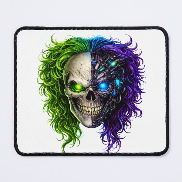 Item preview, Cyber Skull Split – Neon Glitch Horror Cyborg Design designed and sold by unglaublichGut.