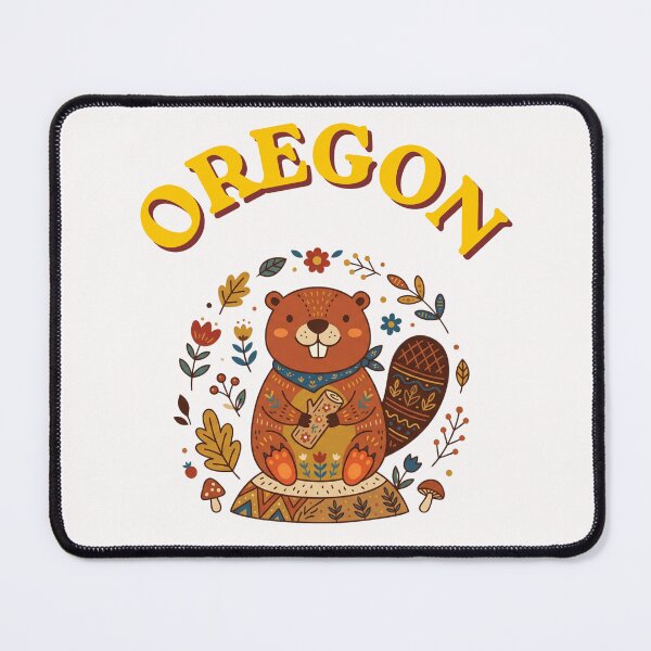 Item preview, Oregon Folk Art Beaver - Whimsical Vintage Wildlife Design designed and sold by PeerMstudio.