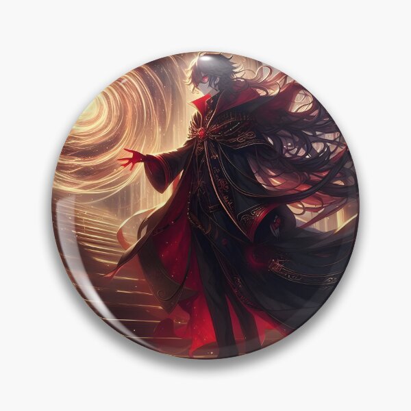 Item preview, The Dark Prince's Gateway: Enigmatic Anime Sorcerer Conjuring a Golden Portal designed and sold by MouradStudio.