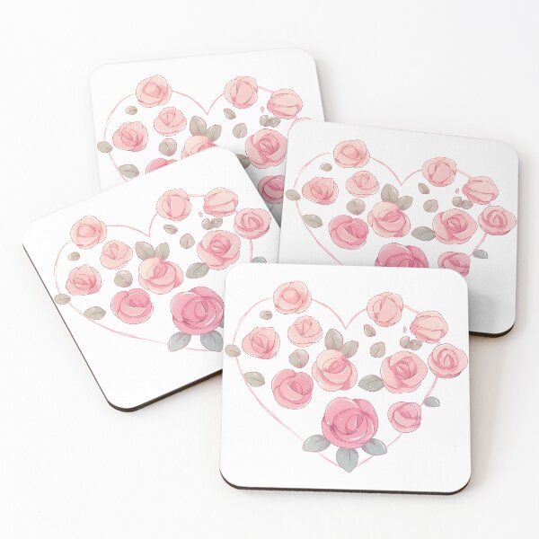 Item preview, Heart Shaped Pink Rose Bouquet - Soft Romantic Floral Art Print designed and sold by DesignArtist.ia.