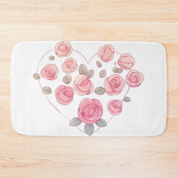 Item preview, Heart Shaped Pink Rose Bouquet - Soft Romantic Floral Art Print designed and sold by DesignArtist.ia.