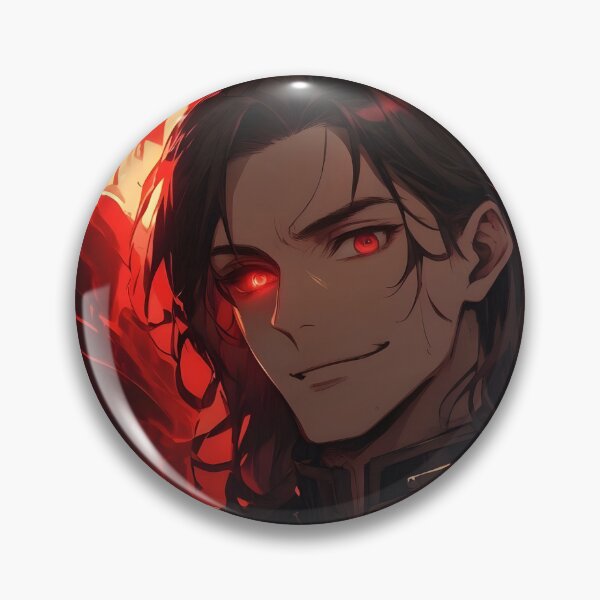 Item preview, The Crimson Gaze: Sinister Red-Eyed Anime Antagonist Portrait in Dark Gothic Style designed and sold by MouradStudio.