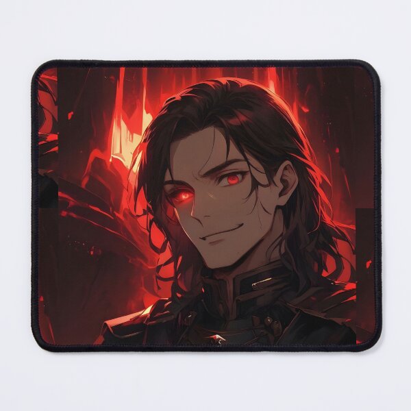 Item preview, The Crimson Gaze: Sinister Red-Eyed Anime Antagonist Portrait in Dark Gothic Style designed and sold by MouradStudio.