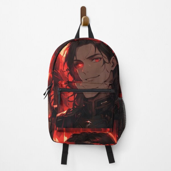 Item preview, The Crimson Gaze: Sinister Red-Eyed Anime Antagonist Portrait in Dark Gothic Style designed and sold by MouradStudio.